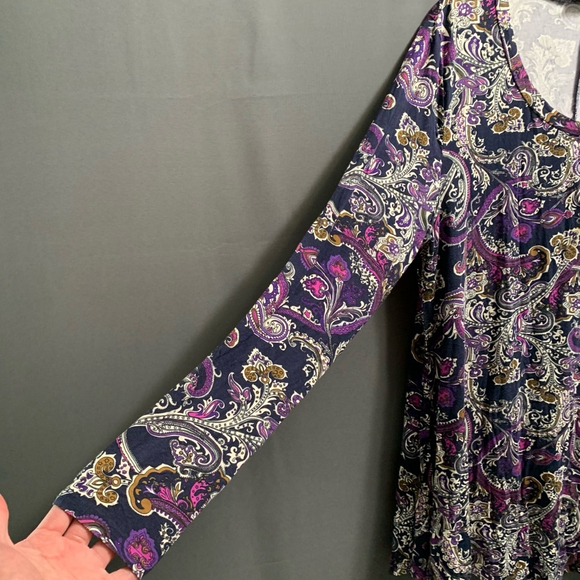 PD-Women's BaiShengGT Blouse, XL, Navy Purple fits plus size 1X - Picture 4 of 5